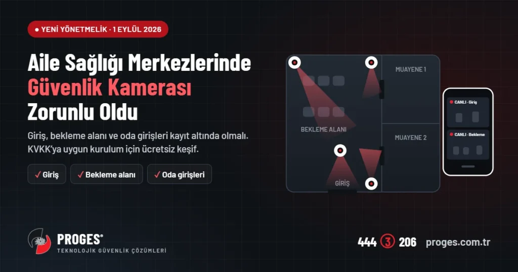 Aile sağlığı merkezinde güvenlik kamerası kapsama planı – Proges