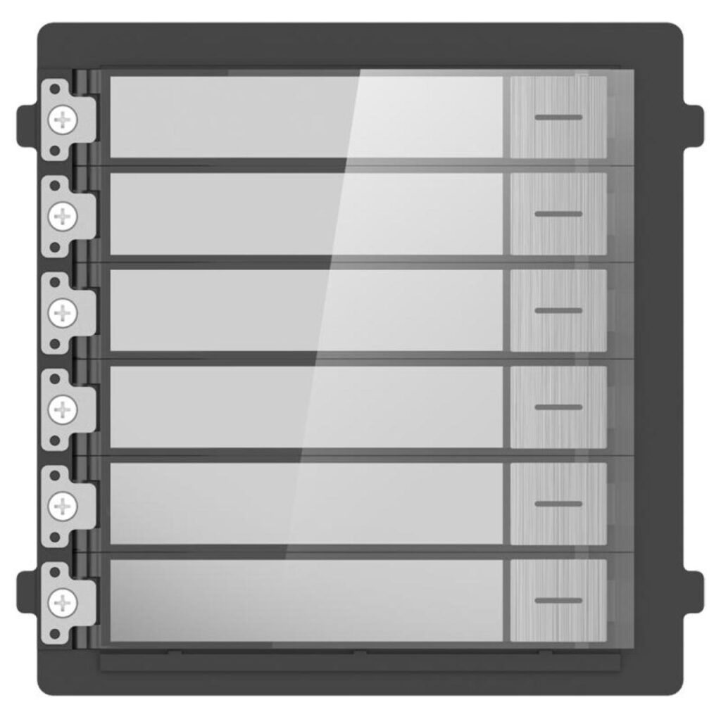 Hikvision DS-KD-KK/S – 6 Butonlu Paslanmaz Çelik İsimlik Modülü (KD8 Pro)