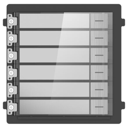 Hikvision DS-KD-KK/S – 6 Butonlu Paslanmaz Çelik İsimlik Modülü (KD8 Pro)