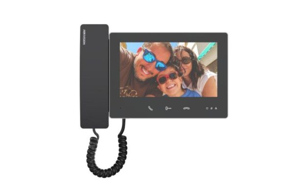 Hikvision DS-KH7300EY-THE2 – 7 inç 2 Telli HD Dokunmatik İç Ünite, Ahizeli, Siyah