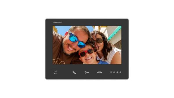 Hikvision DS-KH7300EY-TIE2 – 7 inç 2 Telli HD Dokunmatik İç Ünite, İndüksiyon Döngülü, Siyah