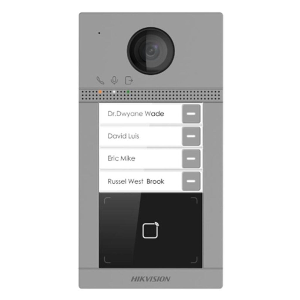 Hikvision DS-KV8413-WME1(C)/Flush – 4 Butonlu Metal IP Villa Kapı Paneli (Sıva Altı)