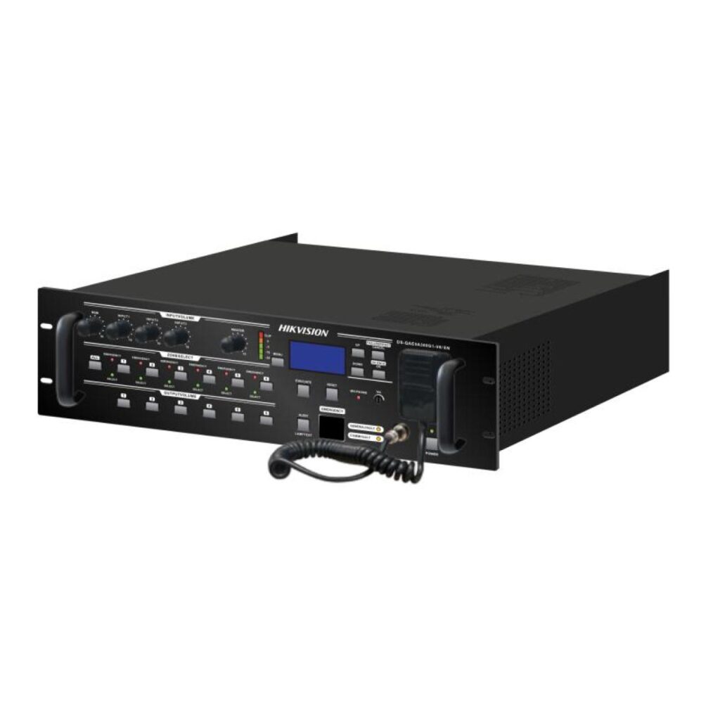 Hikvision DS-QAE0A360G1-V6/EN – 360W 6 Bölgeli EN54 Acil Anons (EVAC) Ana Amplifikatörü