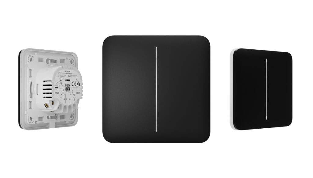 Ajax LightSwitch (2-gang/2-way) Jeweller – Akıllı dokunmatik iki gang iki yönlü ışık anahtarı