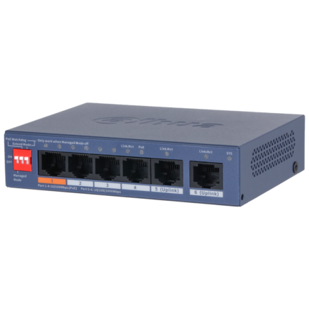 Dahua CS4006-4ET2GT-60 – 6 Port Bulut Yönetimli Masaüstü Switch, 4 Port PoE