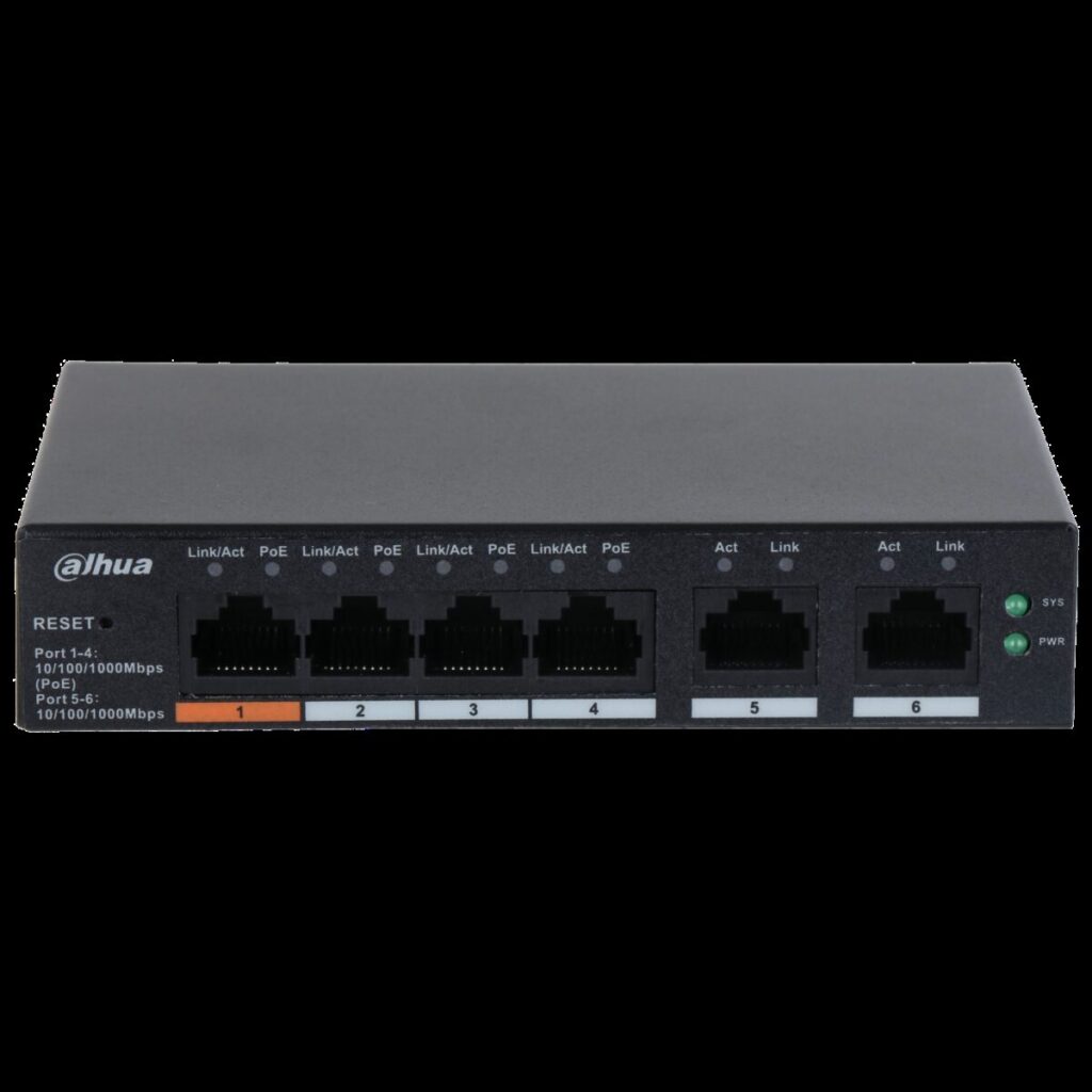 Dahua CS4006-4GT-60 – 6 Port Bulut Yönetimli Gigabit Switch, 4 Port PoE