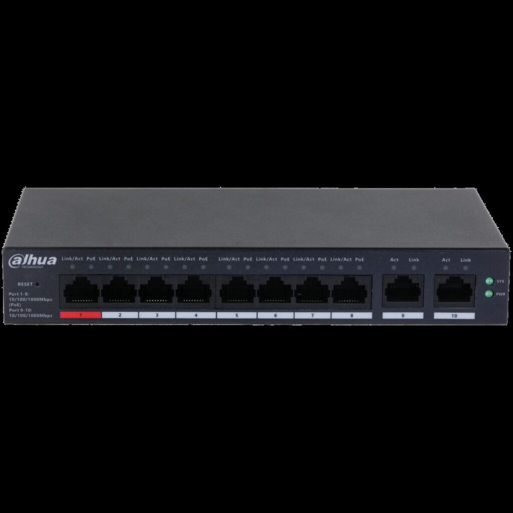 Dahua CS4010-8GT-110 – 10 Port Bulut Yönetimli Gigabit Switch, 8 Port PoE