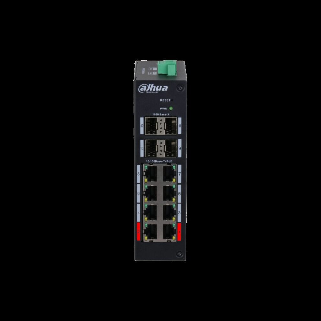 Dahua HS4412-8ET-120 – 12 Port Yönetilebilir Switch, 8 Port PoE