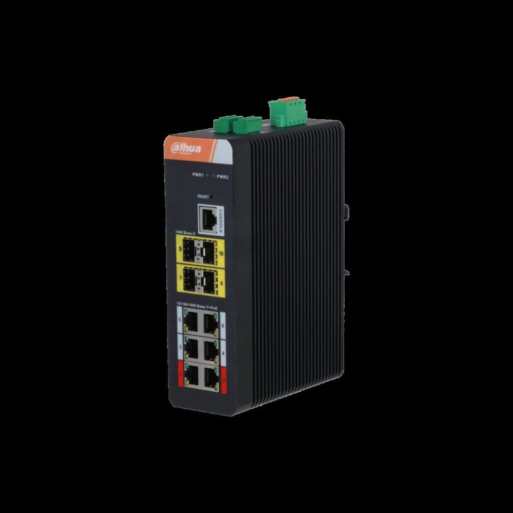 Dahua IS4410-6GT-120 – 10 Port Yönetilebilir Endüstriyel Gigabit Switch, 6 Port PoE