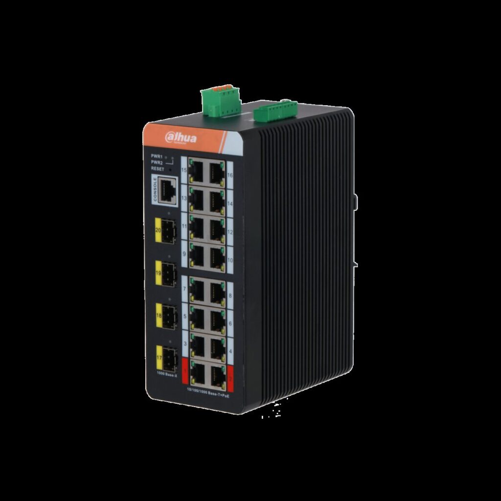 Dahua IS4420-16GT-240 – 20 Port Yönetilebilir Endüstriyel Gigabit Switch, 16 Port PoE