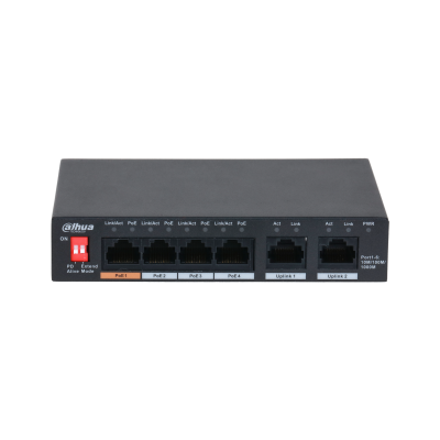 Dahua PFS3006-4GT-60-V2 – 6 Port Yönetilemez Masaüstü Switch, 4 Port PoE