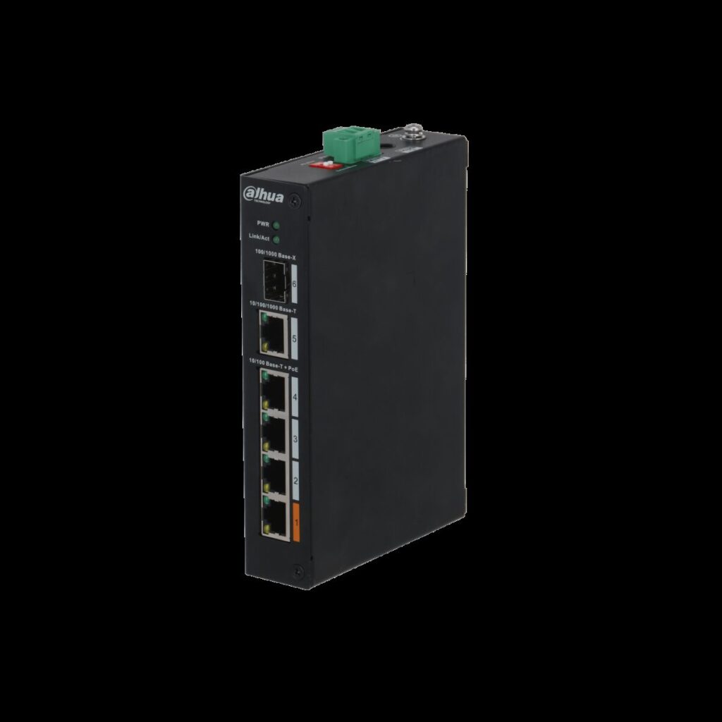 Dahua PFS3106-4ET-60-V2 – 4 Port PoE Switch (4FE PoE + 1GE + 1GE SFP, Toplam 60W PoE)