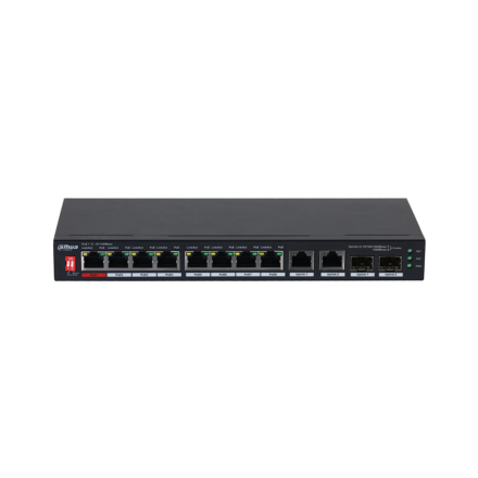 Dahua PFS3210-8ET2GF-96 – 10 Port PoE Switch, 8 Port PoE (2 Kombo SFP)