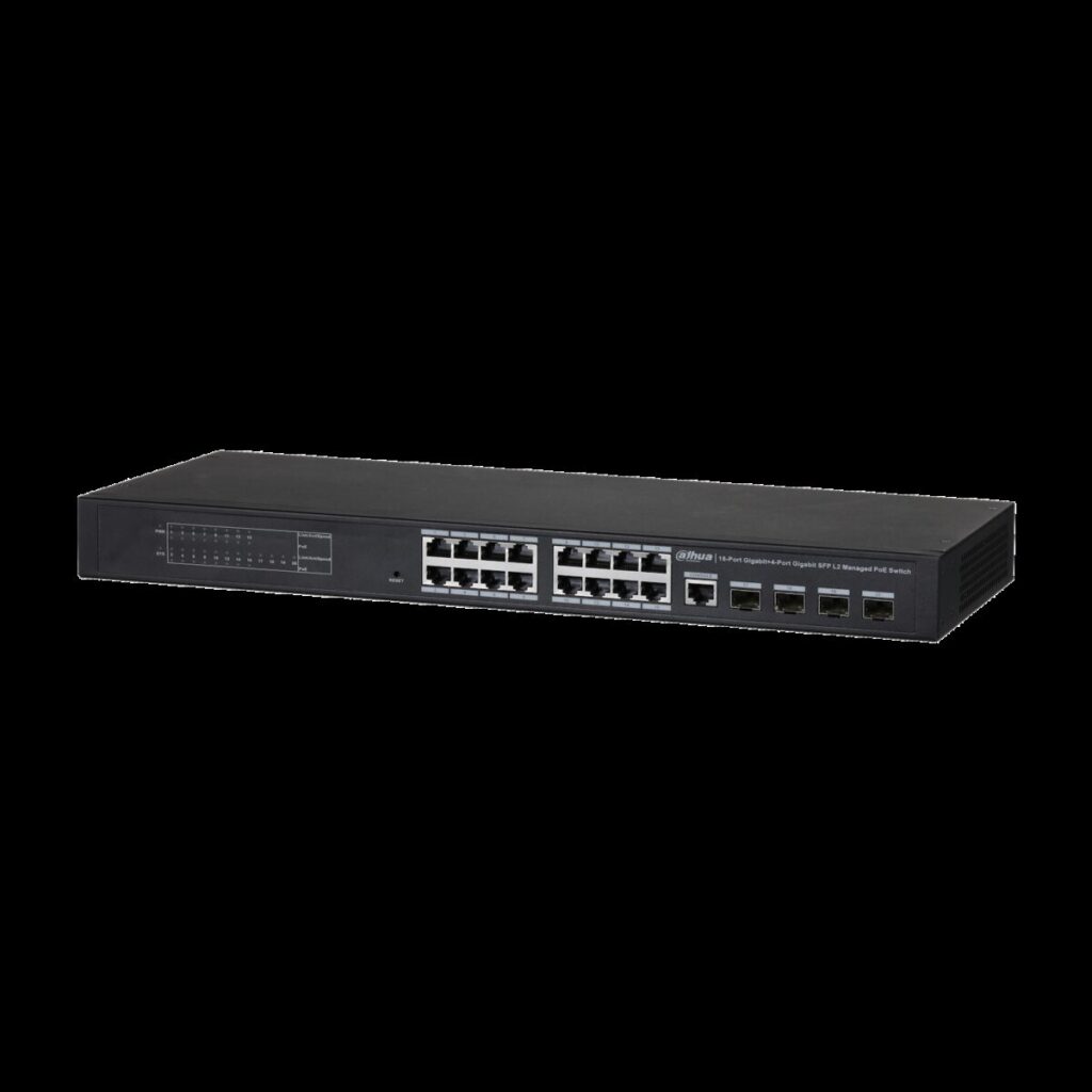 Dahua PFS4420-16GT-240 – 16 Port Gigabit PoE Switch (16GE PoE + 4GE SFP, Toplam 240W PoE)