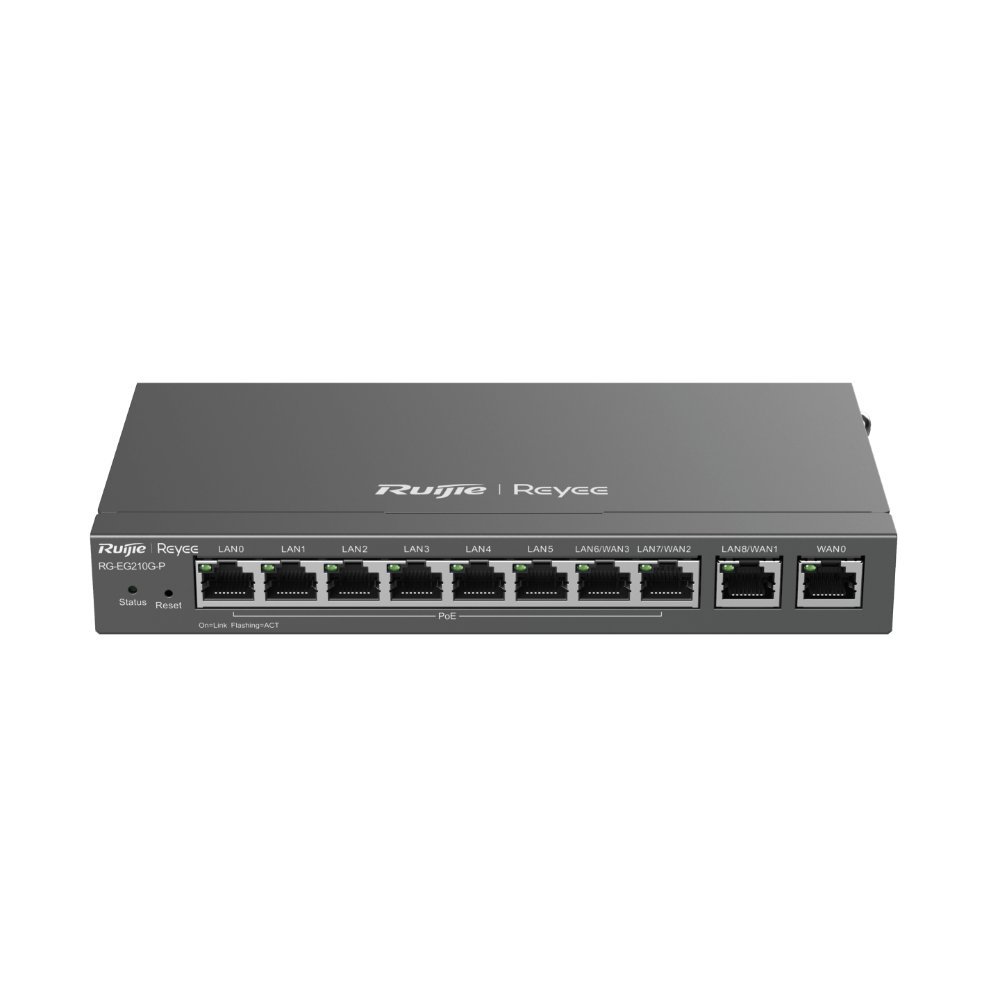 Ruijie Reyee RG-EG210G-P – 10 Port PoE+ Gigabit 200 Kullanıcı Web Yönetilebilir Gateway / Router