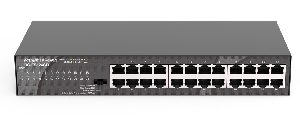 Ruijie Reyee RG-ES124GD – 24 Port 10/100/1000 Yönetilemez Rack Switch