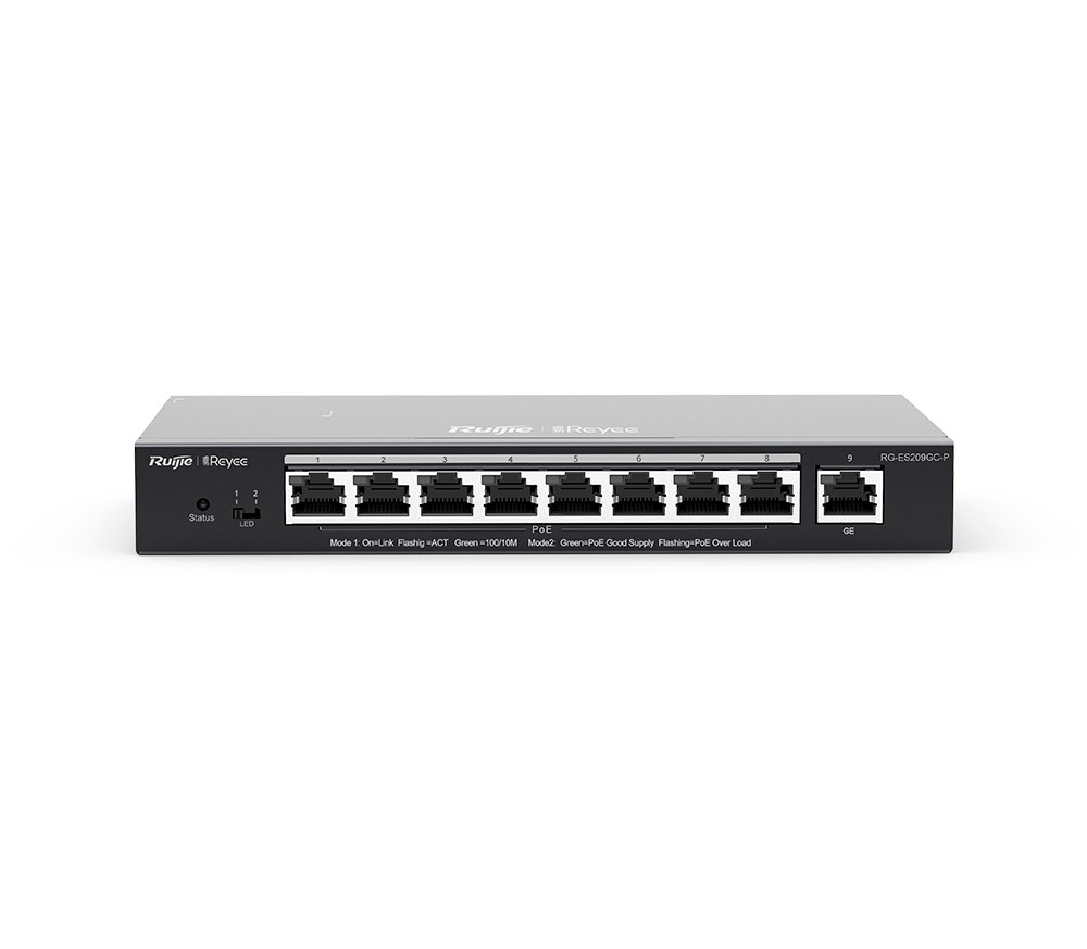 Ruijie Reyee RG-ES209GC-P – 9 Port 10/100/1000 8xPoE 120W Yönetilebilir Switch