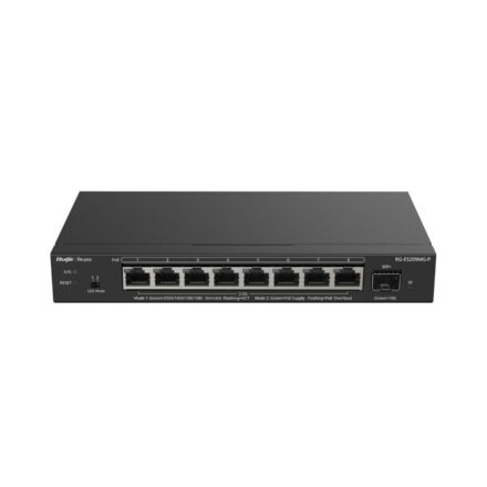 Ruijie Reyee RG-ES209MG-P – 8 Port 10/100/1000/2500 PoE 130W +1x10GE SFP+ Yönetilebilir Switch
