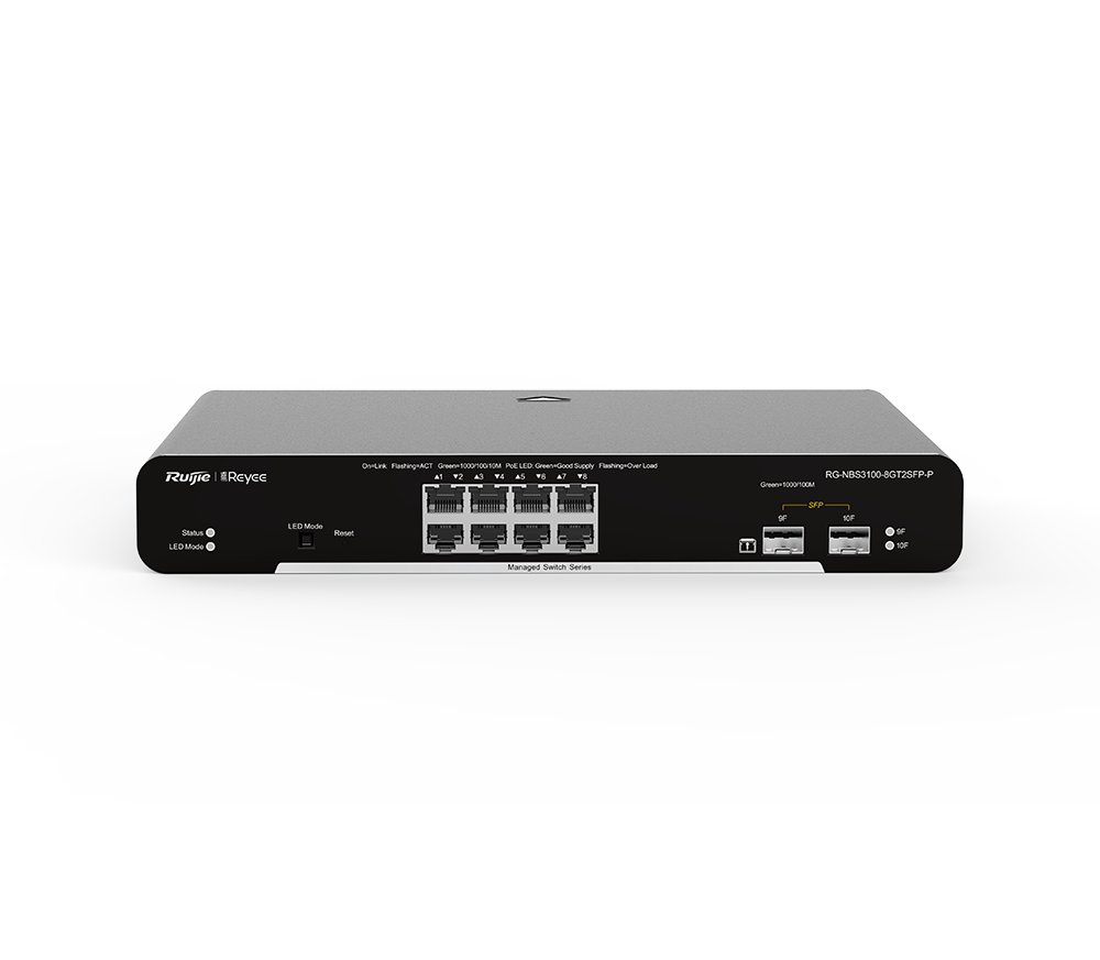 Ruijie Reyee RG-NBS3100-8GT2SFP-P – 8 Port 10/100/1000+2SFP PoE 125W Yönetilebilir Switch