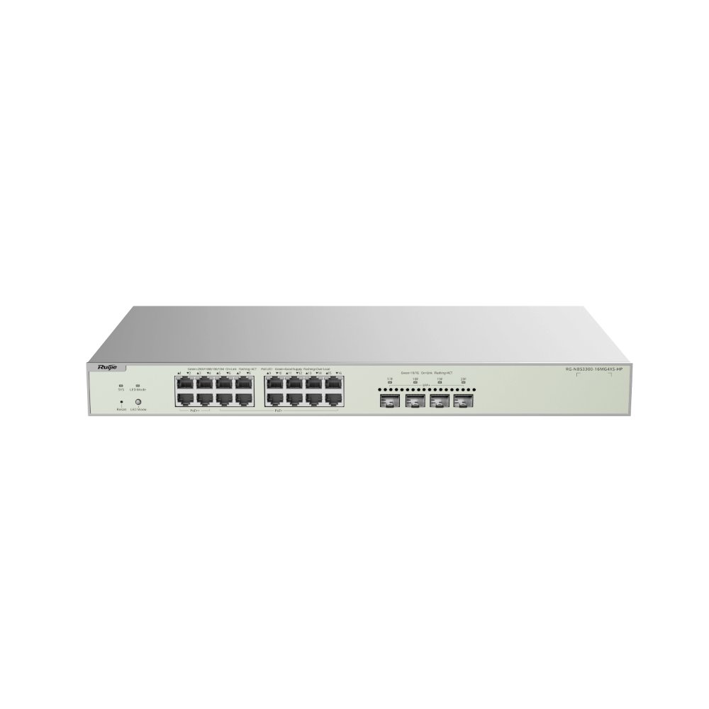 Ruijie Reyee RG-NBS3300-16MG4XS-HP – 16x Multi-Gigabit +4xSFP+ Yönetilebilir Switch