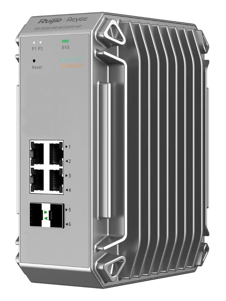 Ruijie Reyee RG-NIS3100-4GT2SFP-HP – 4 Port 10/100/1000 PoE +2SFP 120W Endüstriyel Switch