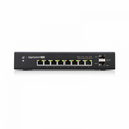 Ubiquiti ES-8-150W – ES 8 150W, 8 Adet PoE+, 2 Adet 1G SFP, Edge Serisi Yönetilebilir Switch
