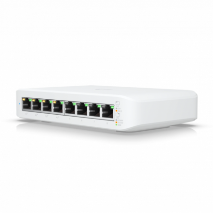 Ubiquiti USW-Lite-8-PoE – UniFi Switch Lite 8 PoE, 8-Port Kompakt, Fansız PoE+ Switch